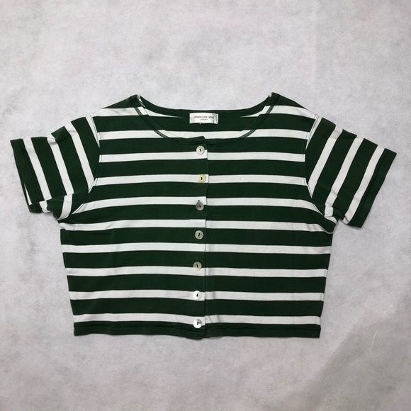 Jones New York Tops - **SOLD** Jones New York Striped Crop Button Top